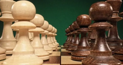Closep of chess game with chess pieces. Parallax effect. Stock-Footage 164597271