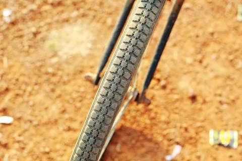 Closer bicycle tyre Stock Photos