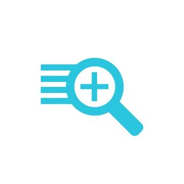 Closer data look icon, symbol, blue icon on white background, from blue ico.. Stock Illustration