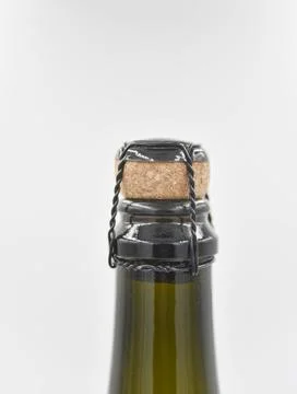 Closer focus at the top part of the wine bottle Stock Photos