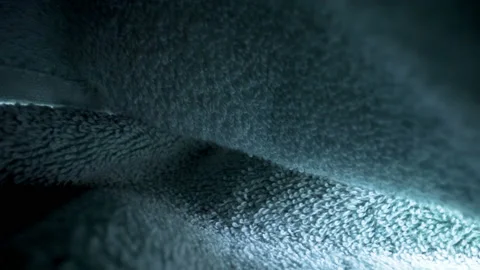 Closer look of the blue thick fabric Stock Footage 135704895