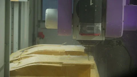 Closer look of the CNC machine in action Stock Footage