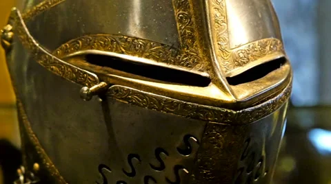 The closer look of the knights head armor Stock Footage 64378815