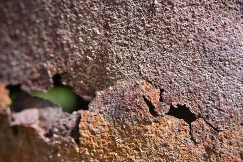 Closer look at the rust on the metal surface. real texture. Stock Photos