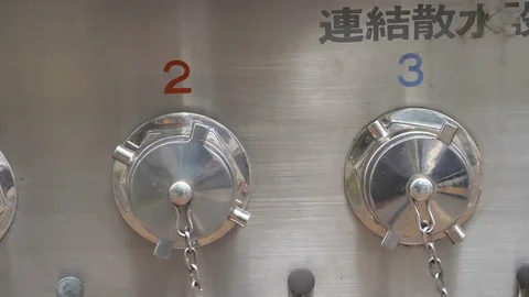Closer look of the silver knobs in Tokyo Japan 스톡 동영상 121376902