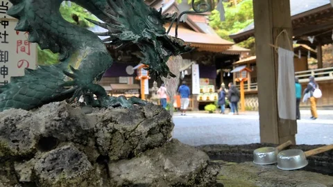The closer look of the small dragon statue in Tokyo Japan Stock Footage 123307131