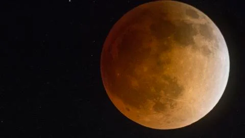 Closer to totality, Blood Moon Eclipse of 2014 Stock Photos