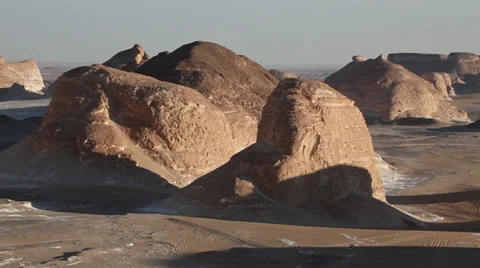 Closer view of the "Agabat", White Desert, Egypt Stock Footage 35129779