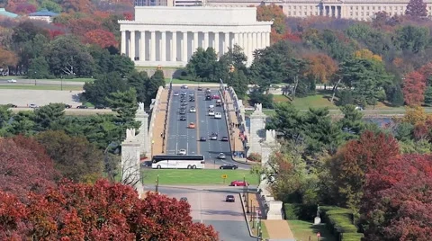 Closer View of Lincoln Memorial Bridge Stock Footage 59554010