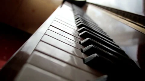 Closer view of the piano keys Stock Footage 32299967
