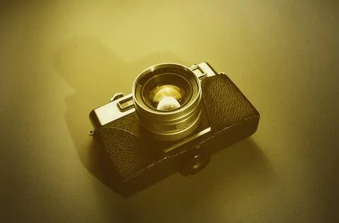 Closes up of old camera Stock Photos