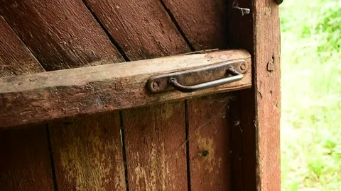 Closes the old door Stock Footage 135412647