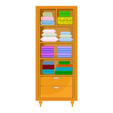 Closet with bedding isolated on black background. Stock Illustration