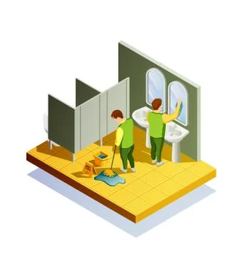 Closet Cleaning Isometric Composition Stock Illustration