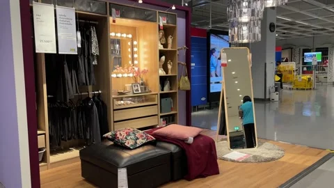 Closet design idea at IKEA Store Bang Yai inside Central Plaza Westgate Stock Footage 172349928