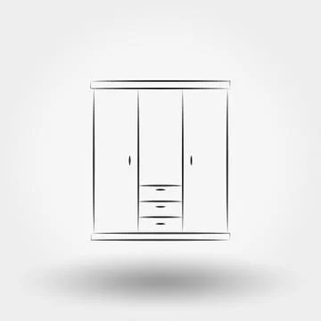 Closet. Vector Line. Stock Illustration