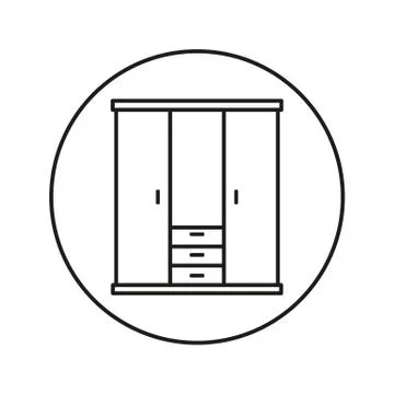 Closet. Vector Line. Stock Illustration