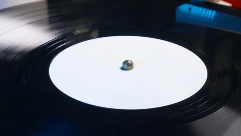 Closeup 1 vinyl record loop Stock Footage 92520471