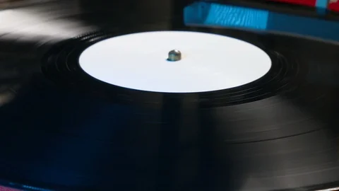 Closeup 2 vinyl record loop Stock Footage 92520597