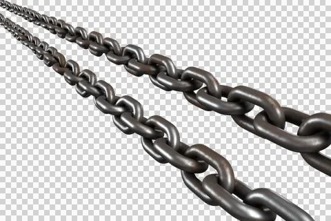 Closeup 3d image of metallic silver chains Stock Illustration
