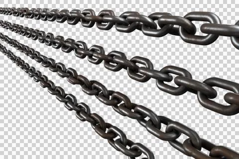 Closeup 3d image of silver chains Stock Photos