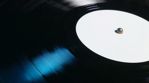 Closeup 4 vinyl record loop Video stock 92524052