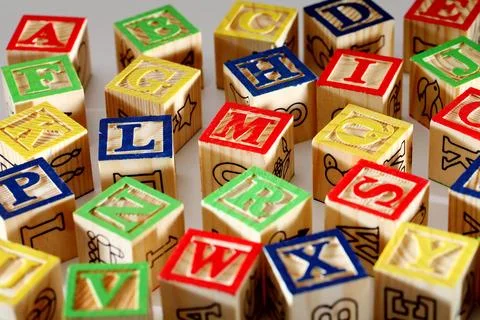 Closeup of ABC blocks Stock Photos