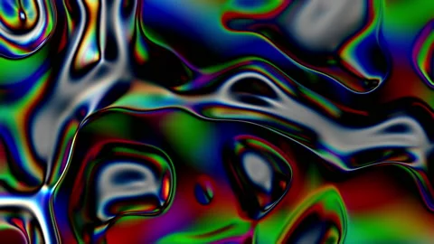 Closeup of Abstract Chromatic fluid waves background. Liquid holographic Video stock 137797052