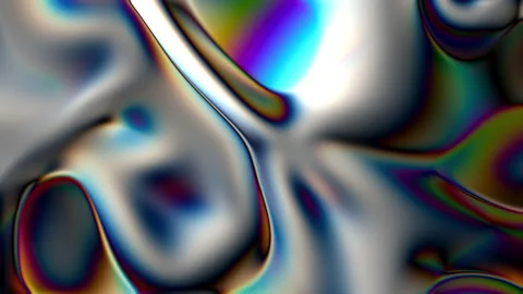 Closeup of Abstract Chromatic fluid waves background. Liquid holographic 库存影片 137800430