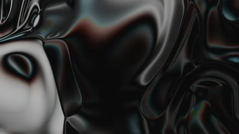 Closeup of Abstract Chromatic fluid waves background. Liquid holographic Video stock 138087128