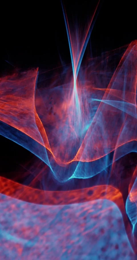 Closeup Of Abstract Chromatic Waves Background. Futuristic Holographic Video Video stock 304398701