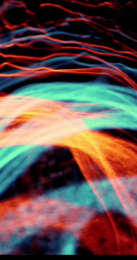 Closeup Of Abstract Chromatic Waves Background. Futuristic Holographic Video Video stock 304398745