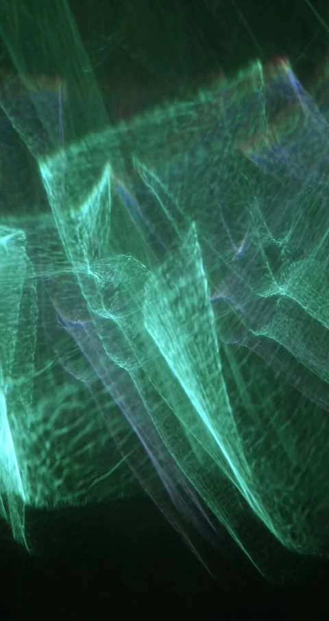 Closeup Of Abstract Chromatic Waves Background. Futuristic Holographic Video Video stock 304399894