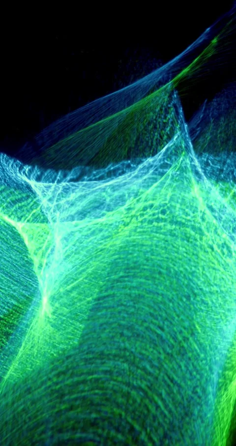 Closeup Of Abstract Chromatic Waves Background. Futuristic Holographic Video Video stock 304400230