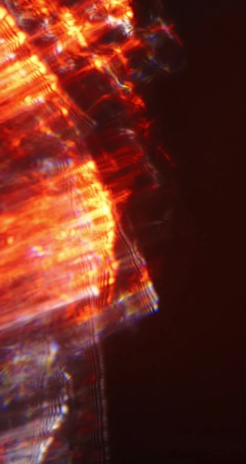 Closeup Of Abstract Chromatic Waves Background. Futuristic Holographic Video Stock Footage 304469912