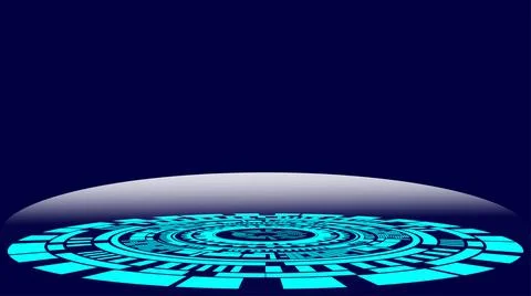 Closeup of an abstract circle digital technology background Stock Illustration