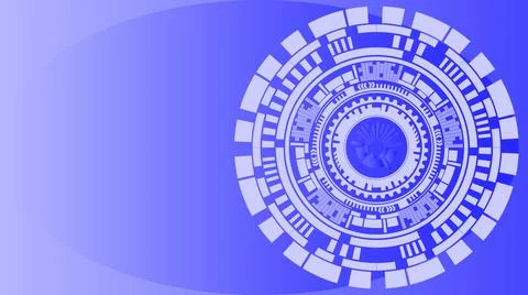 Closeup of an abstract circle digital technology background Stock Illustration