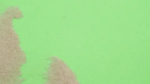 Closeup abstract sand transition blowing over green screen chroma key background Video stock 263944352