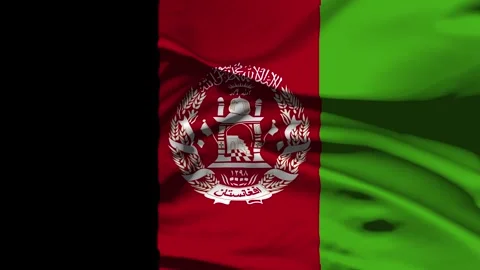 Closeup Afghanistan Flag Wave Loop waving in wind  Realistic Afghanistan Fla Stock Footage 319813398