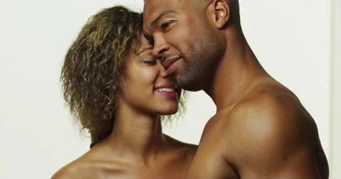 Closeup of African couple being affectionate 스톡 동영상 45107721