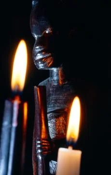 Closeup of an african statue Stock Photos