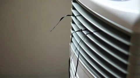 Closeup on air conditioner vent Stock Footage 96032129