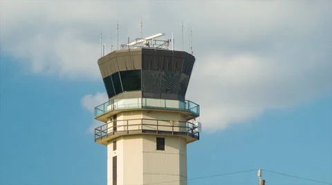 Closeup Air Traffic Control Tower Houston TX Hobby Airport Stock Footage 43552251