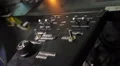 Closeup of aircraft flight control system, pilot's hand switching panel buttons HD Footage