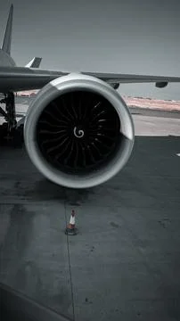Closeup of Airplane Engine Stock Photos