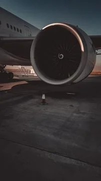 Closeup of Airplane Engine Stock Photos