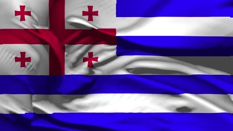 Closeup Ajaria Flag Wave Loop waving in wind  Realistic Ajaria Flag backgrou Stock Footage 319813403