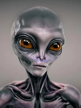Closeup of alien1 Stock Illustration