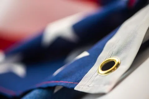 Closeup of American flag on plain background Photos
