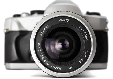 Closeup of an analog camera Stock Photos